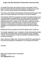 Welcome Letter Preview